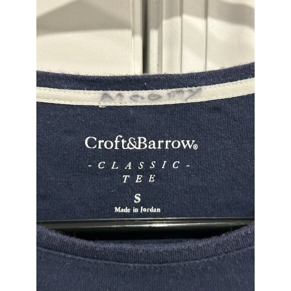 Croft & Barrow Womens Polka Dot Classic Long Sleeve Tee Size S Navy Cotton - Picture 5 of 10